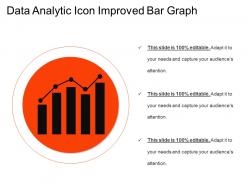 Data analytic icon improved bar graph