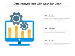 Data analytic icon with gear bar chart