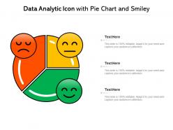 Data analytic icon with pie chart and smiley