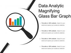 Data analytic magnifying glass bar graph