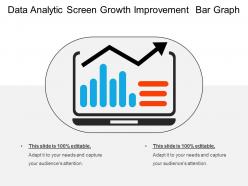Data analytic screen growth improvement bar graph