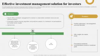 Data Analytics And Market Intelligence Effective Investment Management AI SS V