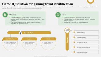 Data Analytics And Market Intelligence Game IQ Solution For Gaming Trend AI SS V