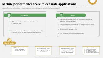 Data Analytics And Market Intelligence Mobile Performance Score To Evaluate AI SS V