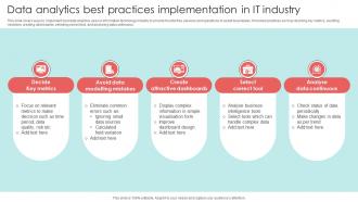 Data Analytics Best Practices Implementation In IT Industry