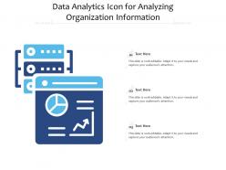 Data analytics icon for analyzing organization information