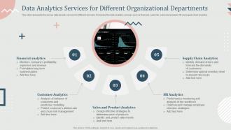 Data Analytics Services For Different Organizational Departments