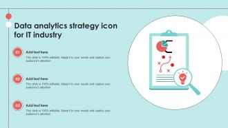 Data Analytics Strategy Icon For IT Industry