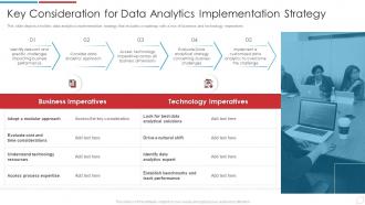 Data Analytics Transformation Toolkit Consideration Data Analytics Implementation Strategy