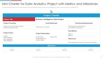 Data Analytics Transformation Toolkit Mini Charter Data Analytics Project With Metrics Milestones