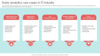 Data Analytics Use Cases In IT Industry