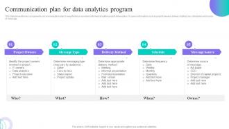 Data Anaysis And Processing Toolkit Communication Plan For Data Analytics Program