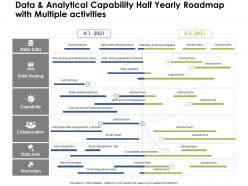 Data and analytical capability half yearly roadmap with multiple activities