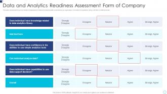Data And Analytics Readiness Assessment Form Of Company