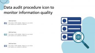 Data Audit Procedure Icon To Monitor Information Quality