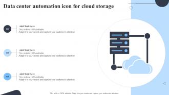 Data Center Automation Icon For Cloud Storage