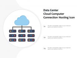 Data center cloud computer connection hosting icon