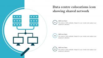 Data Centre Colocations Icon Showing Shared Network