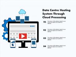 Data centre hosting system through cloud processing