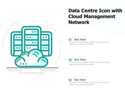 Data centre icon with cloud management network