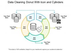 Data cleaning donut with icon and cylinders