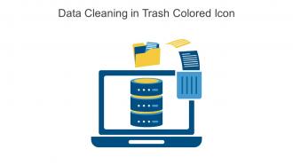 Data Cleaning In Trash Colored Icon In Powerpoint Pptx Png And Editable Eps Format