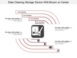 Data cleaning storage device with broom on center