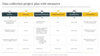 Data Collection Project Plan With Measures