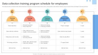 Data Collection Training Program Schedule For Data Lifecycle Management To Enhance Flow