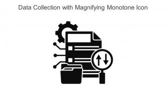 Data Collection With Magnifying Monotone Icon In Powerpoint Pptx Png And Editable Eps Format