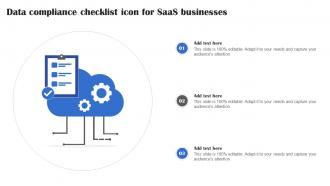 Data Compliance Checklist Icon For Saas Businesses