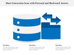 Data conversion icon with forward and backward arrows