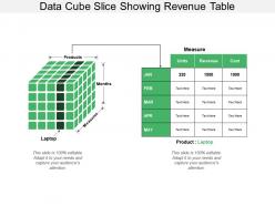 Data cube slice showing revenue table