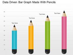 Data driven bar graph made with pencils powerpoint slides