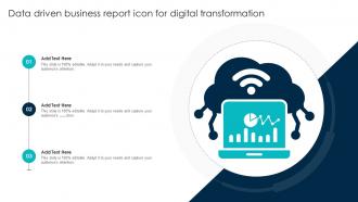 Data Driven Business Report Icon For Digital Transformation