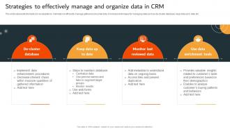 Data Driven Marketing Campaign Strategies To Effectively Manage And Organize Data In CRM MKT SS V