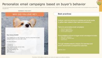 Data Driven Marketing Strategic Personalize Email Campaigns Basedr Ppt Show Design MKT SS V