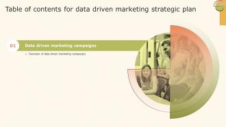Data Driven Marketing Strategic Plan Table Of Contents Ppt Styles MKT SS V