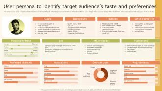 Data Driven Marketing Strategic User Persona To Identify Target Audiences Taste Ppt Infographics MKT SS V