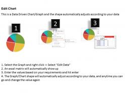 Data driven pie chart and donuts for analysis powerpoint slides