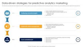 Data Driven Strategies For Predictive Analytics Marketing