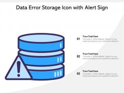 Data error storage icon with alert sign
