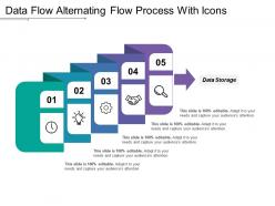 Data flow alternating flow process with icons