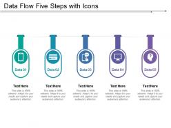 Data flow five steps with icons