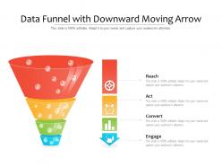 Data funnel with downward moving arrow