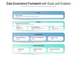 Data governance framework with goals and enablers