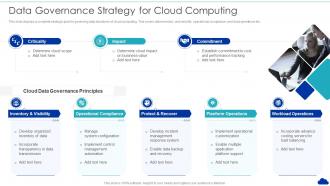 Data Governance Strategy For Cloud optimization Of Cloud Computing Infrastructure Model