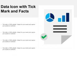 Data icon with tick mark and facts