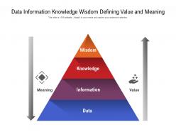 Data information knowledge wisdom defining value and meaning