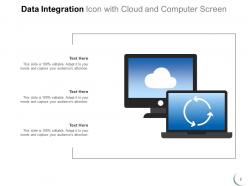 Data Integration Icon Cloud Computer Gear Storage Arrows Square Puzzle